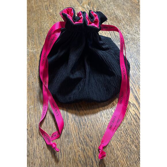 New! Lancôme Synthetic Straw Metro Tote in Pink + Black Drawstring Makeup Bag - Picture 8 of 8